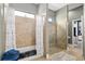 Bright bathroom features a shower, bathtub, and natural light through windows, and neutral finishes at 3612 Se 47Th Ter, Ocala, FL 34480