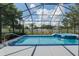 Tranquil screened pool area with a built-in spa, creating a private oasis with lush landscaping and a relaxing atmosphere at 3612 Se 47Th Ter, Ocala, FL 34480