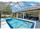 Resort-style screened pool and spa featuring a bar area, ample seating, and a fully screened enclosure at 3612 Se 47Th Ter, Ocala, FL 34480