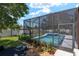 Inviting screened-in pool and spa surrounded by lush greenery, offering a private and relaxing outdoor experience at 3612 Se 47Th Ter, Ocala, FL 34480