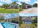 Aerial view of a backyard with a screened pool, landscaping, and a patio area at 3612 Se 47Th Ter, Ocala, FL 34480