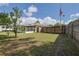 Backyard featuring a flagpole with an American flag, a wooden fence, and various trees at 5060 Ne 4Th St, Ocala, FL 34470