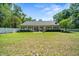 Spacious backyard with lush lawn and mature trees, providing a serene and private outdoor setting at 645 Sw 48Th Ln, Ocala, FL 34471