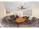Bright living room featuring hardwood floors, and comfortable leather seating at 645 Sw 48Th Ln, Ocala, FL 34471