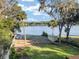 Scenic lake view featuring mature trees, a sandy area and blue skies with fluffy clouds at 754 Se 167Th Court Rd, Silver Springs, FL 34488
