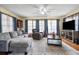 Comfortable living room with plush seating, a ceiling fan, and large windows for natural light at 8973 Sw 103Rd Ln, Ocala, FL 34481