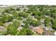 An aerial view of a neighborhood with mature trees lining the streets, and some houses with fenced backyards at 1014 Ne 12Th St, Ocala, FL 34470