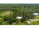 Aerial view of a private home nestled in a lush, wooded area with access to a serene lake and private dock at 23797 Ne 189Th St, Fort Mc Coy, FL 32134