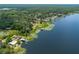Panoramic aerial view of a lakefront community with houses situated along the shoreline and lush surrounding trees at 23797 Ne 189Th St, Fort Mc Coy, FL 32134
