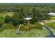 Scenic aerial view captures a lakefront home with a long dock surrounded by trees, natural beauty and greenery at 23797 Ne 189Th St, Fort Mc Coy, FL 32134
