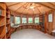 Unique wooden office space with built-in shelving and abundant natural light at 23797 Ne 189Th St, Fort Mc Coy, FL 32134