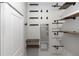 Custom walk-in closet with wood shelving, hooks, and full-length mirror at 5248 Red Coral Cir, Mount Dora, FL 32757