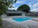 Backyard pool area with screened in porch at 5525 Se 43Rd Ct, Ocala, FL 34480