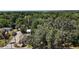Aerial view of lush tree canopy with scattered houses and a glimpse of the neighborhood street at 719 Nw 8Th St, Ocala, FL 34475