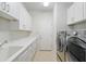 Laundry room with modern appliances, white cabinetry, a sink, and counter space at 9511 Sw 71St Loop, Ocala, FL 34481
