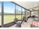 Spacious screened patio with ample seating, perfect for enjoying the view of the expansive green backyard at 9658 Sw 76Th Lane Rd, Ocala, FL 34481
