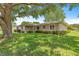 Charming single-story home featuring a meticulously landscaped front yard with mature shade tree, manicured shrubs, and well-maintained lawn at 10016 Sw 62Nd Cir, Ocala, FL 34476