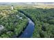 Overhead view of a river flanked by tree-lined properties in a serene setting at 11170 Sw 190Th Ave, Dunnellon, FL 34432