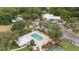 Aerial view of the community pool and clubhouse with tennis courts nearby at 19586 Sw 84Th Pl, Dunnellon, FL 34432