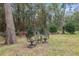 Backyard with iron table and chairs surrounded by nature at 19586 Sw 84Th Pl, Dunnellon, FL 34432
