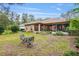 Backyard with a table and chairs, screened in patio, and landscaping at 19586 Sw 84Th Pl, Dunnellon, FL 34432