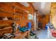 Functional workshop featuring built-in shelving and a workbench area at 9021 Sw 108Th Pl, Ocala, FL 34481