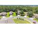 Panoramic aerial view of a peaceful neighborhood, showcasing well-maintained homes and lush green surroundings at 9170 Sw 65Th Loop, Ocala, FL 34481