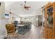 Spacious living room featuring high ceilings, wood floors, and ample natural light at 9266 Sw 91St Cir, Ocala, FL 34481