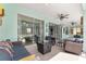 Inviting screened patio with comfortable seating area and seamless access to the outdoors at 12804 Se 90Th Court Rd, Summerfield, FL 34491
