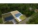 Aerial view of a light-blue single Gathering home with a spacious backyard at 15368 Sw 30Th St, Ocala, FL 34481