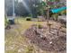 Beautiful backyard with decorative elements, mature trees, and a peaceful garden area at 22736 Sw 117Th St, Dunnellon, FL 34431