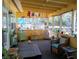 Enclosed porch features wicker furniture, plants and decor, offering a cozy and inviting space to relax and enjoy the outdoors at 22736 Sw 117Th St, Dunnellon, FL 34431