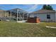 Backyard featuring a hot tub and screened-in pool area, perfect for outdoor relaxation and fun at 4520 Se 28Th St, Ocala, FL 34480