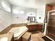Bright bathroom features a soaking tub, vanity with cabinet, and tiled walk-in shower at 4990 Sw 63Rd Loop, Ocala, FL 34474