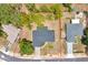 Aerial view of a house showcasing its well-defined property lines and landscaping at 6 Bahia Circle Loop, Ocala, FL 34472