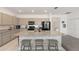 A modern kitchen featuring granite countertops, stainless steel appliances, and an island with seating at 7571 Sw 64Th Street Rd, Ocala, FL 34474