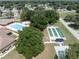 Overhead view of the community amenities showcasing the pool, tennis court and recreation area at 10523 Sw 62Nd Terrace Rd, Ocala, FL 34476