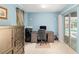 Home office featuring a view of the pool area at 12495 Sw 66Th St, Ocala, FL 34481