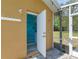 Charming pool bathroom with unique undersea mural, vanity, and easy outdoor access to the pool at 12495 Sw 66Th St, Ocala, FL 34481