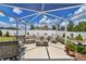 Covered patio furnished with comfortable seating and potted plants overlooking the yard at 16969 Sw 40Th Cir, Ocala, FL 34473
