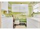 Laundry room with white cabinets, a clothes rack, and colorful butterfly-themed decor at 531 Ne 142Nd Ave, Silver Springs, FL 34488