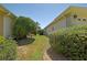 Side yard featuring mature shrubs, landscaping and rock border at 9068 Se 120Th Loop, Summerfield, FL 34491