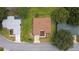 An aerial view of a well-maintained home with green grass and a tidy landscape at 9891 Se 138Th Loop, Summerfield, FL 34491