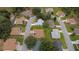 Aerial view shows the position of a house in a quiet residential community at 9891 Se 138Th Loop, Summerfield, FL 34491