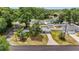 Aerial view showing house and neighborhood, highlighting mature trees at 111 Almond Rd, Ocala, FL 34472