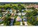 Wide aerial view of a residential neighborhood featuring well-maintained homes and spacious green spaces at 1228 Maria Ct, Lady Lake, FL 32159