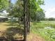 Backyard with mature trees, waterfront view and accessory buildings at 1675 Se 190Th Ave, Silver Springs, FL 34488