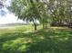 Lush green backyard with mature shade trees and a view to the waterfront at 1675 Se 190Th Ave, Silver Springs, FL 34488