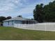 Fenced backyard offers privacy and a well-maintained lawn, perfect for outdoor activities at 2909 Ne 25Th St, Ocala, FL 34470