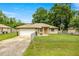 Charming single story home featuring a fenced front yard, attached garage, and a welcoming front sitting area at 5263 Nw 62Nd Nw Ave, Ocala, FL 34482